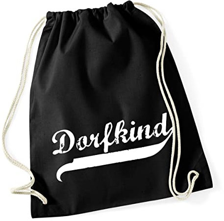 Hellweg Druckerei Turnbeutel Dorfkind Vintage Geschenk Rucksack Black 12 Liter Baumwolle Dorfkind Vintage Geschenkidee