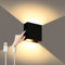 Lightess Battery Operated Wall Lights Indoor Rechargeable Wall Lamp Magnetic Wall Light Dimmable Wireless Wall Sconce, Touch Aluminum Black Wall Lighting for Picture, Bedroom, Living Room, Warm White