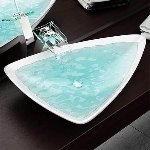 Lavabo da appoggio bianco lucido in pregiata ceramica - 65x45x12 cm - design moderno K117