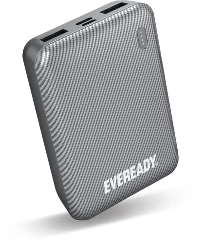 EVEREADY – Externer Akku 10000 mAh + USB-A/Micro-USB-Kabel – Externer Telefonakku - Silber