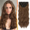 BARSDAR Clip in Extensions, 5 PCS Lange Wellige Clip in Haarverlängerungen Dickes Natürliches Weiches Synthetisches Haarteil Für Frauen Mädchen -45 cm, Dunkelbraune Mix Auburn