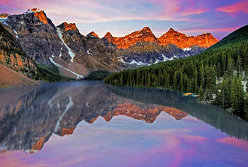 CHengQiSM Puzzle 1000 Teile, 1000 Stück Jigsaw Puzzle - Kanada Moraine Lake - Impossible Puzzle für Erwachsene (70x50 cm) Puzzlesets Dekompression Papppuzzles Lernspiele für Familien