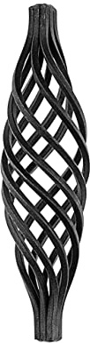 GAL - INDUSTRIAL Zierkorb Zirbel 190x50mm | Schnörkel aus Vierkantstab 12 mm| Schmiedeeisen Zwirbel Korbzwirbel für Zäune Tore
