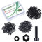 Pzsmocn 300 Stück/100 Sätze M2*8 mm Schwarzes Nylon Kunststoff Kreuzschlitz Rundkopfschrauben-Sechskantmuttern mit Isolierscheibe Standardgröße, für Heimwerker und Elektronische Montage.