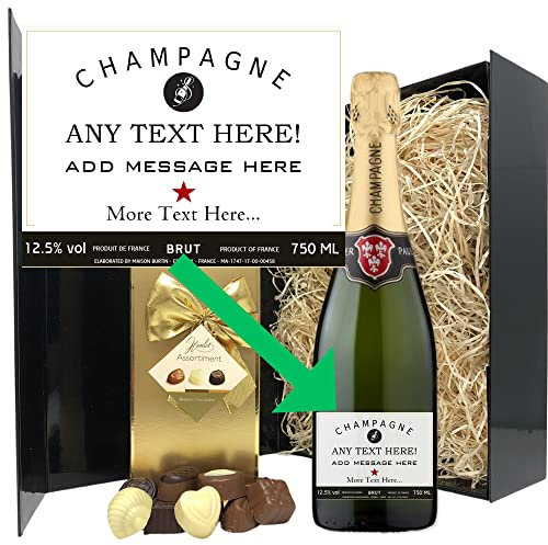 Personalised Champagne Gift Set - Champagne and Chocolate Hamper