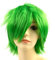 PARXITN Halloween Cosplay Wigs Anime Perücke Synthetische geschichtete kurze Haare Perücken mit Pony für Party Halloween Kostüm Costume Perücken für Damen Frauen Männer Smaragdgrün Wig