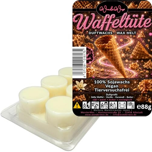 WonderWax® Duftriegel 6 x Duftwachs Kreise Weiß Waffeltüte | Farbe: Weiß | Raumduft für Duftlampen, Wax Melt, Sojawachs, Indoor Duftöl Wachs schmelzen für Aromalampe