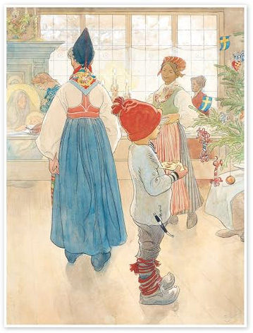 Posterlounge Vor dem Weihnachtsbaum Poster