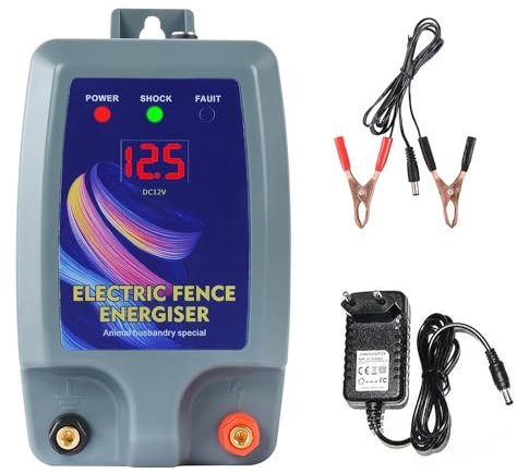 10 KM ClôTure éLectrique , ClôTure éLectrique Pour Animaux ClôTure éLectrique Solaire Pour Animaux ÉLevage D'Animaux ÉLectrique ContrôLeur Vache Moutons cloture electrique pour chien (BLUE)
