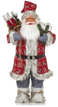 Bambole di Babbo Natale in piedi statuetta di Babbo Natale Figura di Natale Decorazione per feste di Natale Decorazione per la casa Finestra Display Scena Casa Desktop