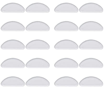 10 pares de almohadillas para la nariz de silicona antideslizante para gafas en forma de D, transparente
