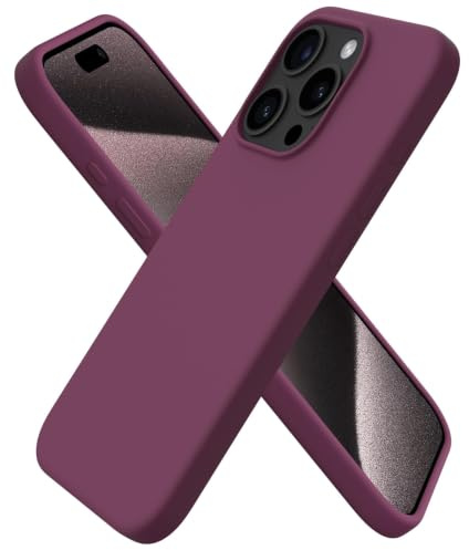 ORNARTO für iPhone 15 Pro Hülle aus Silikon 6,1 Zoll - Weinrot | Premium Flüssigsilikon, dünne Handyhülle, weich und griffig, tolle Haptik, stoß- und kratzfest, große Farbauswahl