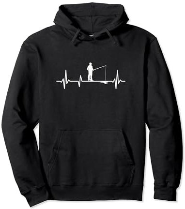 Angler Herzschlag Lustiges Angeln Pullover Hoodie