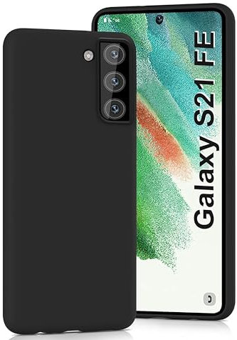 Samsung galaxy S21 FE Phone Case, Shock-Absorption Flexible TPU Rubber Protective Cell Phone Cover for Galaxy S21 FE 5G Black