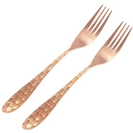 Forchette in rame fatte a mano, stoviglie di lusso sostenibili, perfette per intrattenere gli ospiti e mostrare il loro gusto nobile (2)