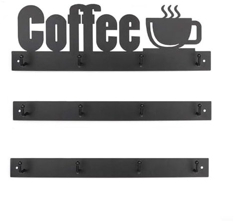 Hasaller Organizador de tazas de té montado en la pared, soporte para tazas de café, colgador de tazas de té para bar, organizador de cocina