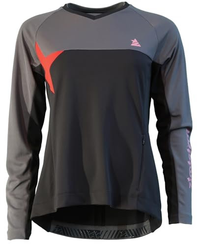 Zimtstern Damen Bulletz Radtrikot, Pirate Black-Gun Metal, XS