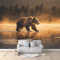Papier Peint Intissé 200 x 140 cm Déco Murale Maison Chambre Salon, Photo Murale Décorative Animaux Ours brun - Pour Jeunesse Enfants
