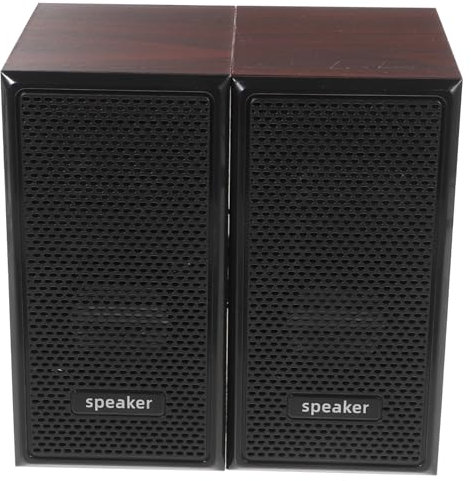 Uonlytech 2pcs USB Computer Speaker PC Wood Speakers for Desktop Computer Small Laptop