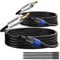 Elecan Premium Speakon to 6.35MM 1/4 Inch TS Male Speaker Cable 35 Ft/2 Pack, 12AWG Heavy-Duty High Power Amp Audio Connection Cord DJ/PA Amplifier Cable Wire with Twist Lock, 9.5mm OD, Black +Ties