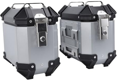 Motorrad-Seitenkoffer, 8 L Motorrad-Seitenbox aus Aluminiumlegierung, wasserdichte Motorrad-Werkzeugkasten-Satteltaschen mit Sicherheitsschloss und Griff, Herausnehmbares und