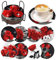 F4B 8-teilige Untersetzer Rosen Diamantmalerei | Runde Strasssteine | Mit Halter | Untersetzer | Blumen | Kinder | Paket Erwachsene und Kinder