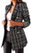 MASUCOR Femme Ouvert Devant Élégant Blazer à Carreaux Manches Longues Revers Chaud Veste Courte Manteau Business Tweed Costume Veste Femme Casual Bureau Blazer Slim Veste Marron(Black,L)