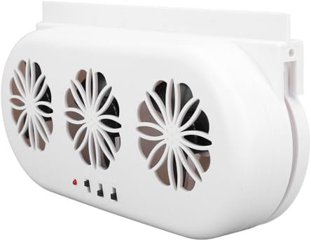 Car Solar Powered Window Exhaust Fan, Portable Solar Powered Fan, Vehicle Cooling Vent Fan, 12V Car Window Solar Exhaust Fan for Car with USB or Solar Power Supply, Stop Smoking