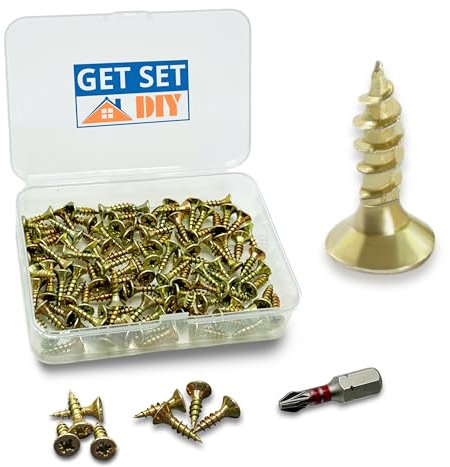 Galvanised Screws 4 x 16mm Screws (100pcs) With Pozi Drill Bit - Multi-Purpose Wood Screws in a Handy Storage Case