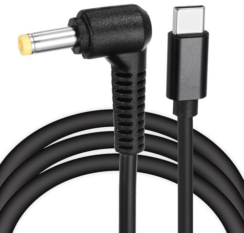 sourcing map 5FT USB C to DC PD Power Fast Charging Cable, 4.8mm x 1.7mm 65W/12V DC Power Cable, Type C Input 3A Adapter Jack Converter for Router, Camera, TV Box, Desk Lamp(Black)