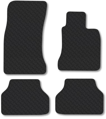 Compatible with Rubber Car Mats BMW 5 Series (2003-2010) [Automatic] 5mm | Heavy Duty Rubber Tailored Fit Floor Mats Full Coverage Durable Waterproof Accessories Easy Clean Anti Slip Made in the UK