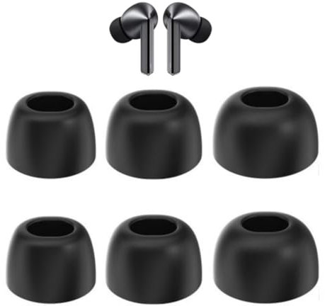 Rhinenet Ear Tips for Samsung Galaxy Buds3 Pro (Fits Charging Case) Compact Case, Ultra Comfort Noise Cancelling Replacement Tips for Samsung Galaxy Buds Pro 3 (Silicone Black, S+M+L)