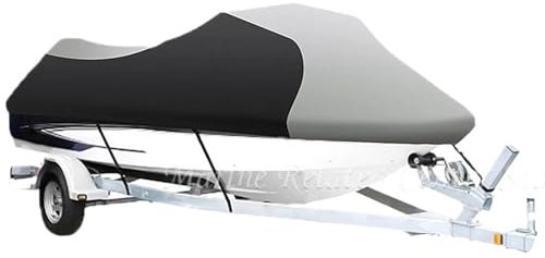 Bâche de Bateau Housse de protection for jet ski 600D remorquable, couleur noir et gris, housse de protection imperméable for bateau, housse de planche à pagaie, housse de bateau gonflable pour Yacht,