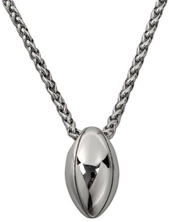 Ernestine - Collier Rugby Homme acier inoxydable - Idée Cadeau papa fête des pères - pendentif ballon de rugby - cadeaux amateurs de sport - bijou accessoire rugbyman équipe de France