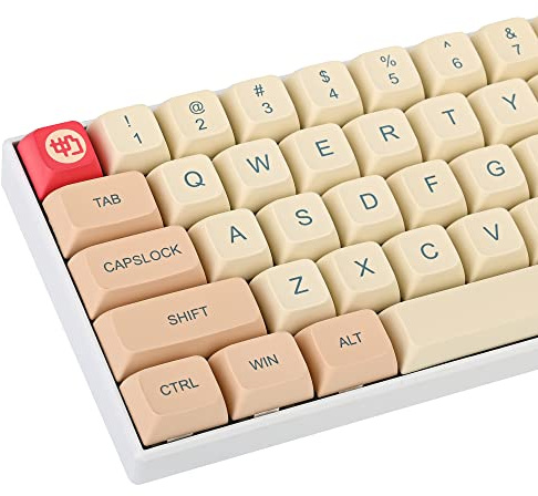 Guffercty kred 139 Keys XDA Profile Keycaps, Dye-sub Custom PBT Keyboard Keycaps 60 Percent with ISO Keys for 60% 65% 75% 96% TKL Mechanical Keyboard (Soy Milk)