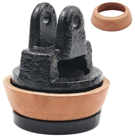 SI SEN Schwengelpumpe Kolben, für Wasserpumpen Typ 75 (Ø ca. 8 cm, Höhe ca. 9,3 cm), Ersatzkolben für Schwengelpumpe, für Gartenpumpe, Handschwengelpumpe, aus Grauguss und Rindsleder