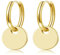 Ohrringe Silber 925 Ohrringe Silber Hängend für Damen Mädchen Herren, Creolen Silber 925 Rund 14K Gold Huggie Creolen Rosegold Ohrhänger Geschenk (Gold)
