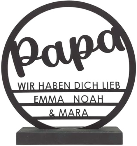 76% ANDERS Vatertagsgeschenk für Papa von Tochter Sohn, 20 cm runde Acryl-Heimdekoration, personalisiertes Vatertagsgeschenk, Geburtstag, Vatertagsgeschenk, Vater, Stiefvater, Männer