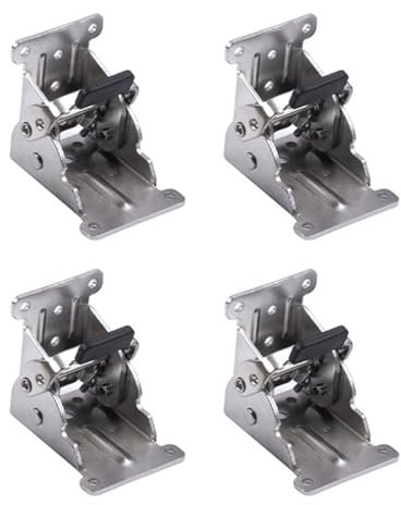 4 Piezas Bisagra Bloqueo Autoinforme 4 Piezas 90 Grados Bisagra Plegable Extensión Soporte Soporte Hardware Para Cama Pierna Patada Piernas Pesadas Bloqueo Plegable