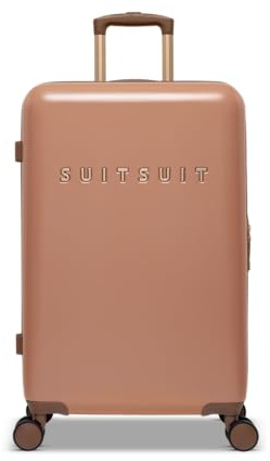 SUITSUIT Koffer Groß 66 cm - Leicht Hartschalen Reisekoffer mit Rollen - TSA-Schloss - 59 L - Fab Seventies Italian Clay