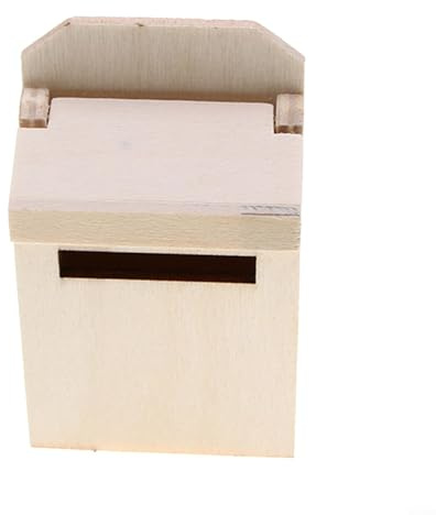 Boîte aux lettres miniature en bois pour les amateurs de maison de poupée - Créez votre imagination (couleur naturelle)