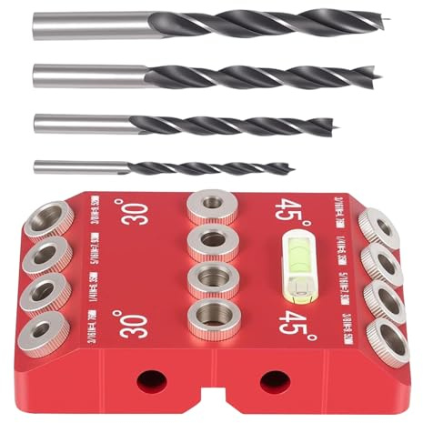 Gdiojnfg Angled Drill Block Guide,30 45 90 Degree Angle Drill Guide Block | Precision Woodworking Jig Power Tool Template for Stairs Carpentry Project Railings Furniture Decks