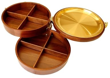 Huangj-0527 Tisch Obstschale 3 Schichten aus massivem Holz, Trockenobst-Box, neuer chinesischer Stil, Couchtisch, Obstteller, Wohnzimmer, Haushalt, Nüsse, Snacks, Aufbewahrungsbox