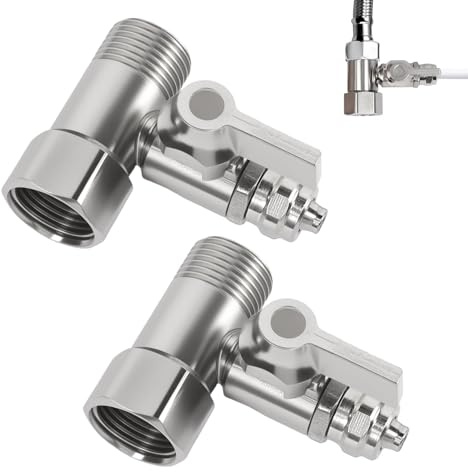 Wasseranschluss Adapter T-stück, 2 Stück 3/8x3/8x1/4 Absperrhahn Absperrventil Adapter Zum Anschluss Von 2 Geräten, Wasseranschluss Adapte Gartenschlauch Verteiler T-Stücks Schlauch Wasseranschluß