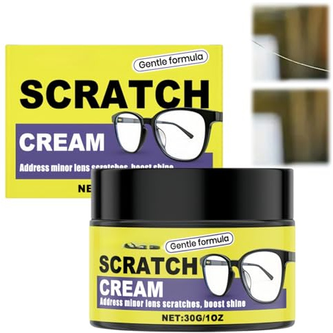 30g Professional Glasses Scratch Remover Kit,Lens Grinding Repair Wax,Screen Scratch Repair Cream&Polishing Paste,Eyewear Polish Cleaner,Scratch Remover for Eyeglasses,Sunglasses,Crystal Clear Vision