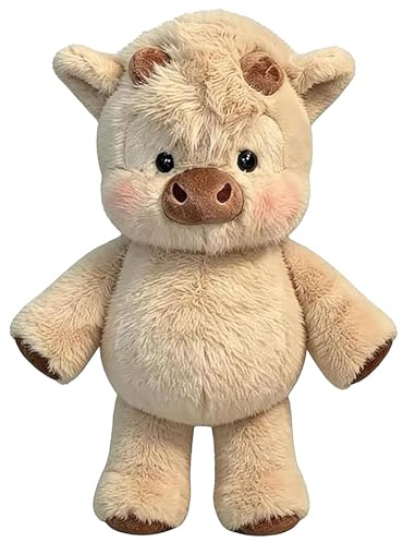 POP lina Running Cow Plushs, 45 cm Kuh Kuscheltier, Laufenden Kuscheltier Kuh, Hochlandrind Stofftier Plüschtier Dekoration, Party Geburtstage Geschenke für Familie Freunde