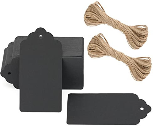 G2PLUS 300g/m² Kraftpapier Etiketten Tags 5CM *10CM Geschenkanhänger Anhänger Etiketten mit Schnur