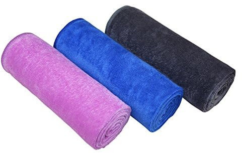 MAYOUTH Mikrofaser Handtuch Set f¨¹r Sauna Fitness Sport, Schnelltrocknende Handt¨¹Cher aus Microfaser, Unisex Sporthandtuch Blau+Rosa+Grau 40cm X80cm