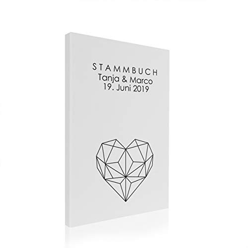 Hochzeitideal – Personalisiertes Stammbuch der Familie Nr. 146 weiß DIN A4 - Buchbinderleinen Stammbuch Hochzeit - Familienbuch Standesamt mit 4-fach Ringmechanik & 3 Klarsichthüllen