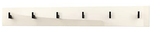 Vladon Wandgarderobe Wandpaneel Garderobenpaneel Linea, Made in Germany, in Creme Hochglanz